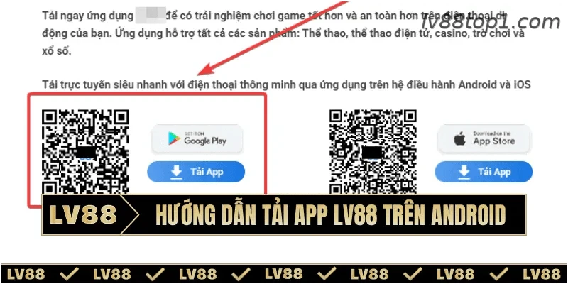 Hướng dẫn cài đặt ứng dụng LV88 trên Android